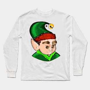 Christmas santa elf face Long Sleeve T-Shirt